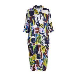 Alembika Multi-Colour Crinkle Dress - Plus Size Collection