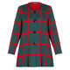 BEIGE LONG CARDIGAN RED GREEN CHECK