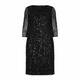 BEIGE BLACK SEQUINNED DRESS
