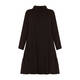 Beige Ruched Back Black Dress 