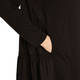Beige Ruched Back Black Dress 