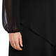 BEIGE CHIFFON DRESS BLACK