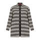 Beige Edge-To-Edge Zig-Zag Cardigan Black and White 