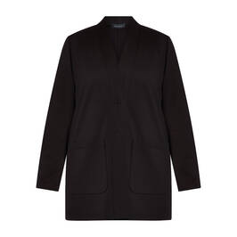 Beige Jersey Jacket Black  - Plus Size Collection