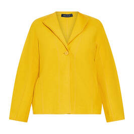 Beige Boiled Wool Jacket Yellow - Plus Size Collection