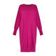 Beige Knitted Dress Fuchsia 