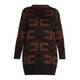 BEIGE INTARSIA TUNIC CHOCOLATE 