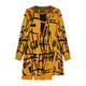 Beige Abstract Intarsia A-line Cardigan Caramel