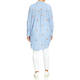 Beige Candy Stripe Shirt Embroidered Blue