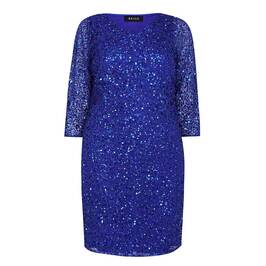 BEIGE SEQUIN DRESS BLUE - Plus Size Collection
