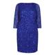 BEIGE SEQUIN DRESS BLUE