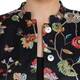 BEIGE BLACK LINED LINEN EMBROIDERED JACKET 