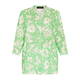Beige Cotton Linen Floral Print Shirt Lime Green 