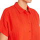 Beige Flax Shirt Tomato Red 