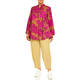 Beige Monstera Print Cotton Shirt 