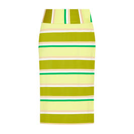 Beige Stretch Jersey Striped Skirt Lime - Plus Size Collection