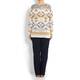 BEIGE embellished Aztec print SWEATER