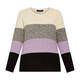Beige Striped Sweater Purple Multi 