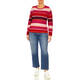 Beige Striped Sweater Red and Rose Stripe