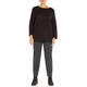 BEIGE KNITTED TUNIC CHARCOAL