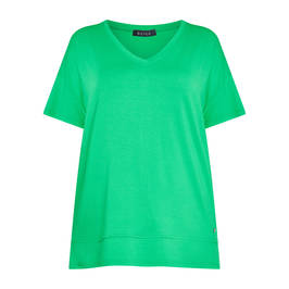Beige V-Neck T-shirt Emerald  - Plus Size Collection
