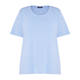 Beige 100% Cotton Round Neck T-Shirt Sky Blue