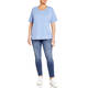 Beige 100% Cotton Round Neck T-Shirt Sky Blue