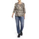 BEIGE STRETCH JERSEY TOP ZEBRA CAMEL