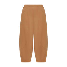 Beige Jersey Harem Pants Camel  - Plus Size Collection