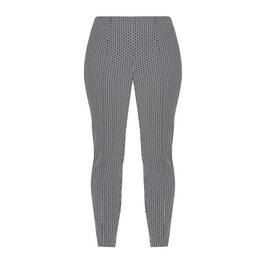 BEIGE BIRDSEYE PRINT TROUSER BLACK AND WHITE - Plus Size Collection