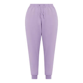 BEIGE COTTON JERSEY JOGGING TROUSERS LAVENDER  - Plus Size Collection