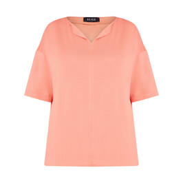 BEIGE STRETCH JERSEY T-SHIRT CORAL - Plus Size Collection