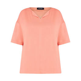 BEIGE STRETCH JERSEY T-SHIRT CORAL - Plus Size Collection