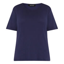 BEIGE COTTON T-SHIRT NAVY - Plus Size Collection