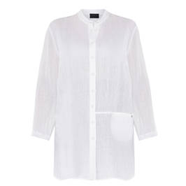 QNEEL CHEESECLOTH LINEN SHIRT WHITE - Plus Size Collection