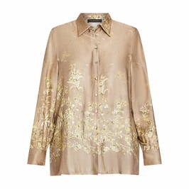 Elena Miro Satin Long Shirt Taupe - Plus Size Collection
