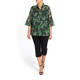 ELENA MIRO LEAF PRINT COTTON SHIRT 