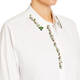 Elena Miro Crystal Embellished White Cotton Shirt 