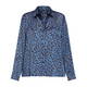 Elena Miro Satin Animal Print Shirt Indigo