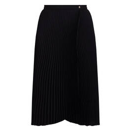 Elena Miro Wrap-Over Pleated Skirt Black  - Plus Size Collection