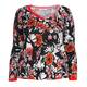 ELENA MIRO V-NECK FLORAL PRINT SWEATER