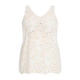 Elena Miro Broderie Anglaise Top White   - Plus Size Collection
