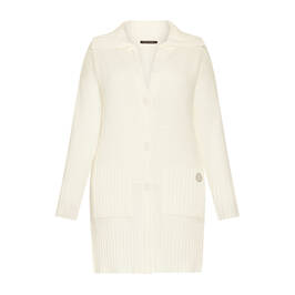 Faber Long Cardigan White  - Plus Size Collection