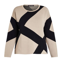 Faber Sweater Camel And Black - Plus Size Collection