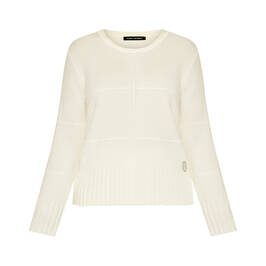 Faber Ribbed Sweater White   - Plus Size Collection