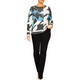 Faber Knitted Sweater Turquoise Print 
