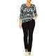 Faber Stretch Jersey Top Print Turquoise 