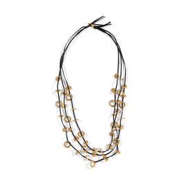 FACTUR LEATHER MULTI-STRAND NECKLACE GOLD  - Plus Size Collection