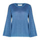 GAIA LUREX SWEATER PLEATED SLEEVE TEAL 