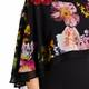 Georgedé Dress With Integrated Floral Cape Black